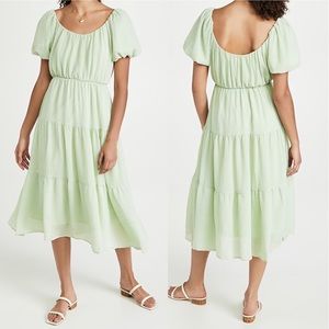 {ASTR} Smocked Tiered Maxi Dress Sage XS